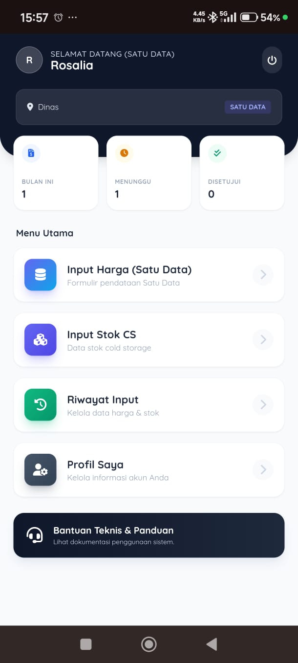 Dashboard Mobile Satu Data